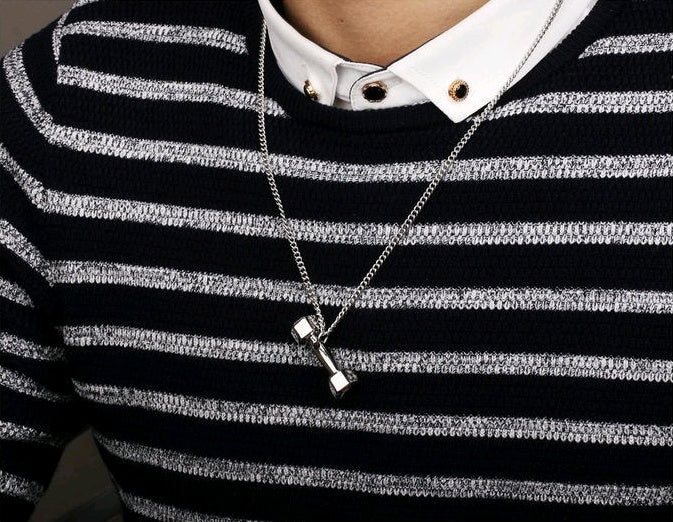 Titanium Dumbbell Necklace Pendant