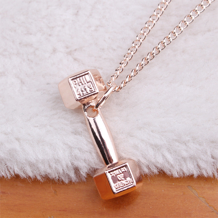 Titanium Dumbbell Necklace Pendant