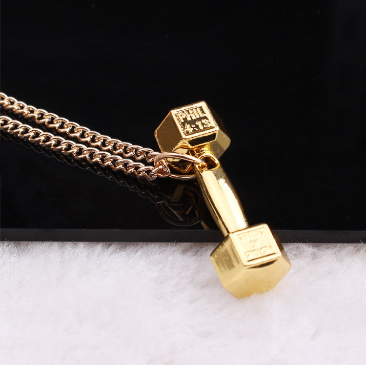 Titanium Dumbbell Necklace Pendant