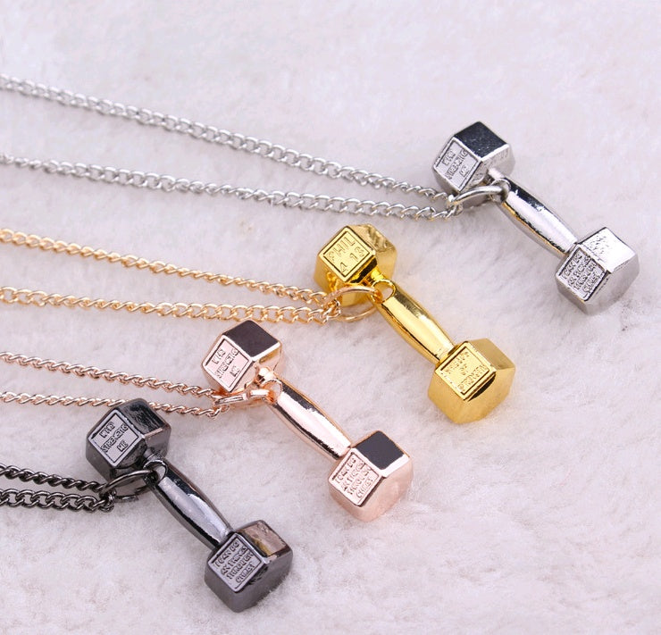 Titanium Dumbbell Necklace Pendant